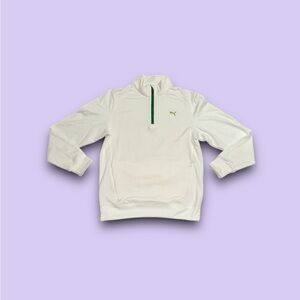 Vintage Puma sport lifestyle quarter zip track jacket white mens medium